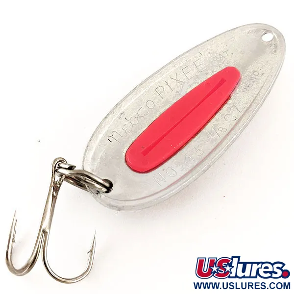 Nebco Pixee UV (світиться в ультрафіолеті), карбований нікель/малиновий, 24 г, блесна коливалка (колебалка) #12362