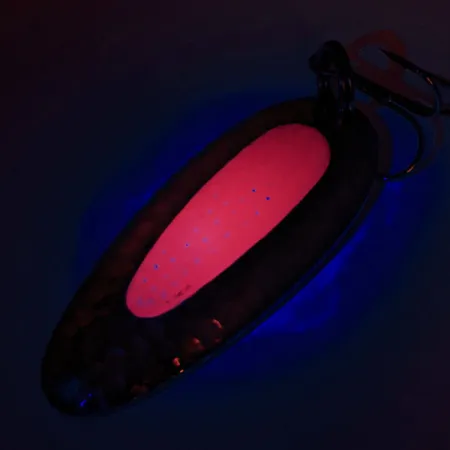 Nebco Pixee UV (світиться в ультрафіолеті), карбований нікель/малиновий, 24 г, блесна коливалка (колебалка) #12362