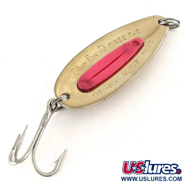  Blue Fox Pixee UV (світиться в ультрафіолеті), золото/рожевий, 24 г, блесна коливалка (колебалка) #15718