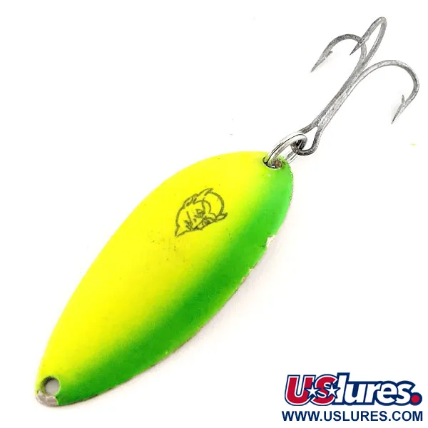 Eppinger Dardevle Devle-Dog 5400 UV (світиться в ультрафіолеті), жовтий/зелений/нікель, 14 г, блесна коливалка (колебалка) #12409