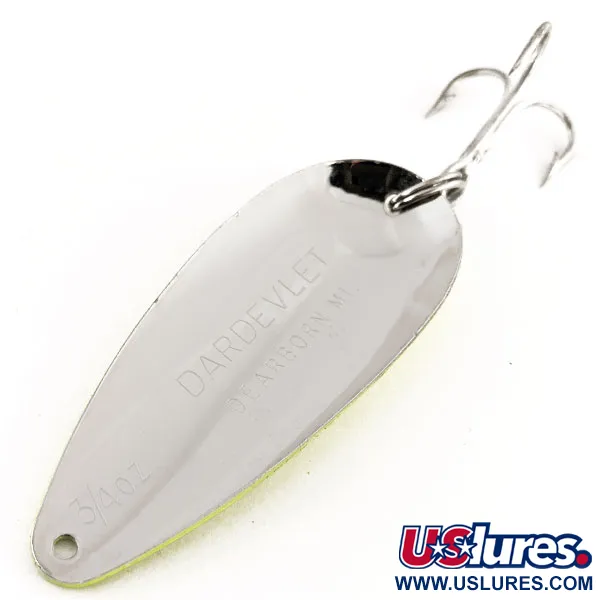 Eppinger Dardevle Dardevlet UV (світиться в ультрафіолеті), Шартрез/рожевий/нікель, 21 г, блесна коливалка (колебалка) #12410