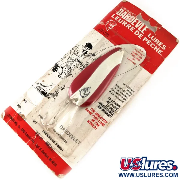 Eppinger Dardevle Dardevlet, червоний/білий/нікель, 21 г, блесна коливалка (колебалка) #12437