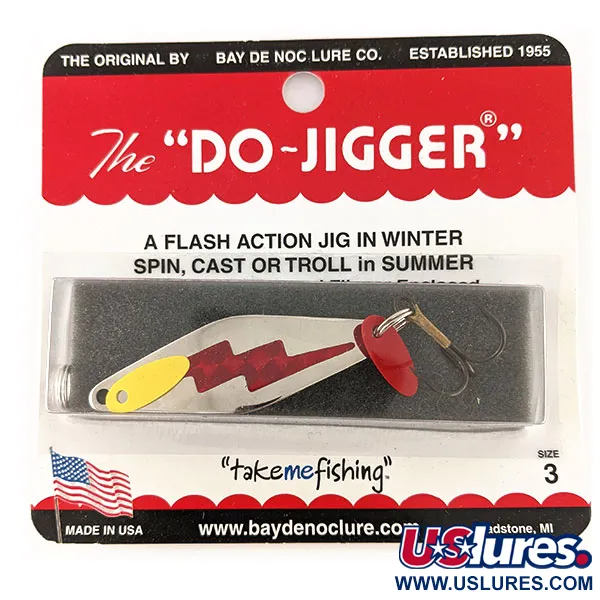 Bay de Noc Do-Jigger #3, нікель/червоний, 9 г, блесна коливалка (колебалка) #12443