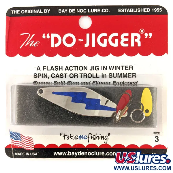  Bay de Noc Do-Jigger #3, нікель/синій, 9 г, блесна коливалка (колебалка) #12444