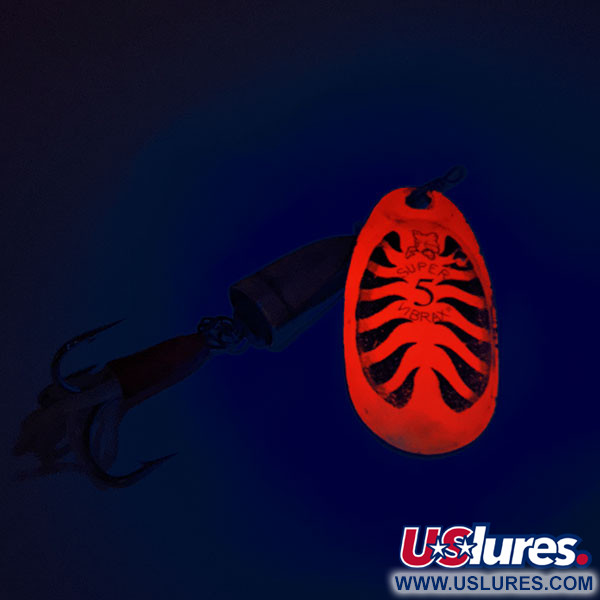  Blue Fox Super Vibrax 5 UV (світиться в ультрафіолеті), червоний/латунь, 13 г, блешня оберталка (вертушка) #12490
