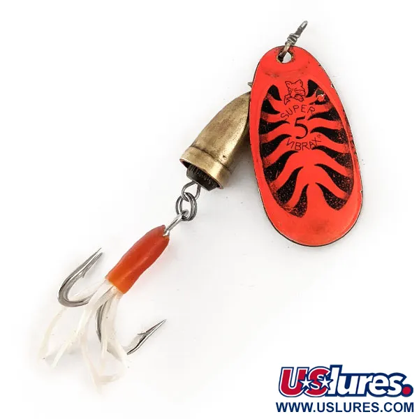  Blue Fox Super Vibrax 5 UV (світиться в ультрафіолеті), червоний/латунь, 13 г, блешня оберталка (вертушка) #12490