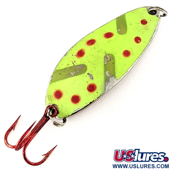 Acme Little Cleo UV (світиться в ультрафіолеті), Шартрез/червоний/нікель, 9 г, блесна коливалка (колебалка) #12494