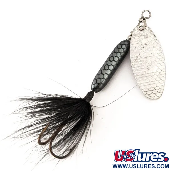 Yakima Bait Worden’s Original Rooster Tail 4, срібло/чорний, 8 г, блешня оберталка (вертушка) #12541