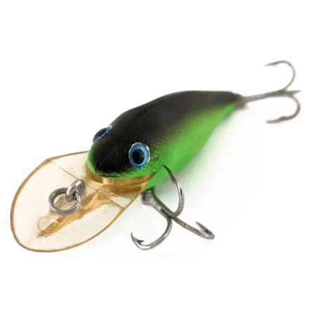 Rebel Fastrac Shallow Floater UV (світиться в ультрафіолеті), зелений/сині очі, 9 г, блешня оберталка (вертушка) #12658