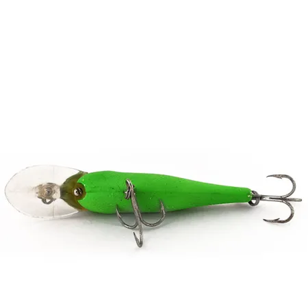 Rebel Fastrac Shallow Floater UV (світиться в ультрафіолеті), зелений/сині очі, 9 г, блешня оберталка (вертушка) #12658