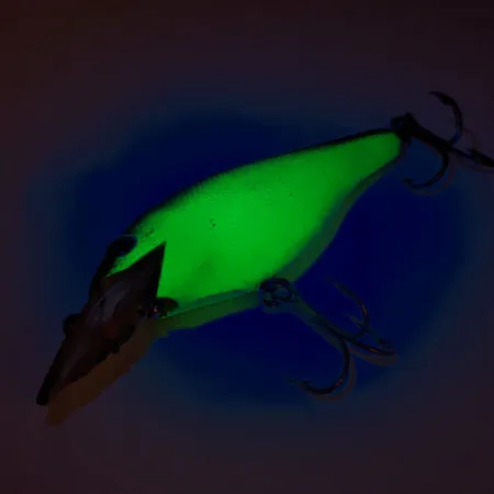 Rebel Fastrac Shallow Floater UV (світиться в ультрафіолеті), зелений/сині очі, 9 г, блешня оберталка (вертушка) #12658