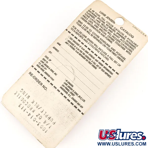 Luhr Jensen Krocodile DIE #3, фіолетовий/никлеь, 10 г, блесна коливалка (колебалка) #12688