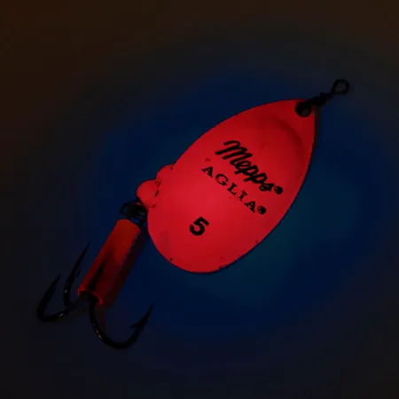 Mepps Aglia 5 Hot Pink UV (світиться в ультрафіолеті), Hot Pink, 14 г, блешня оберталка (вертушка) #12695