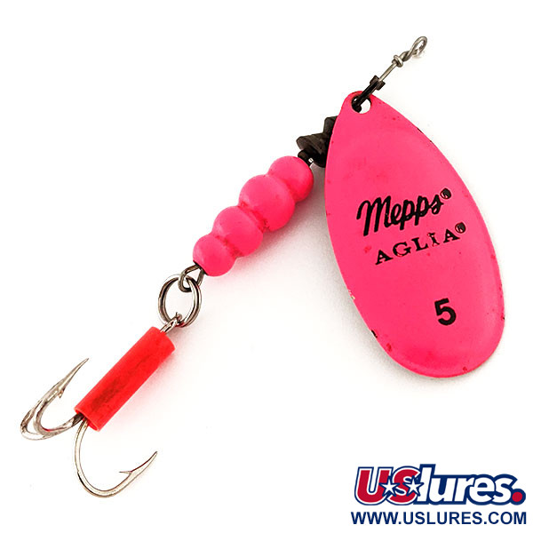  Mepps Aglia 5 Hot Pink UV (світиться в ультрафіолеті), Hot Pink, 14 г, блешня оберталка (вертушка) #12695