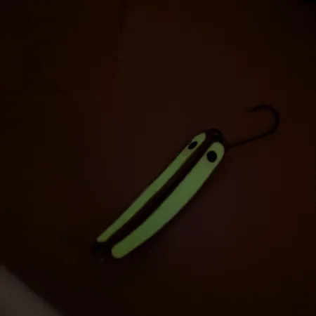 HT Enterprises Jig-A-whooper Hawgler spoon #6 (світиться в темряві), нікель/білий Glow - світиться в темряві, 21 г, блесна коливалка (колебалка) #12778
