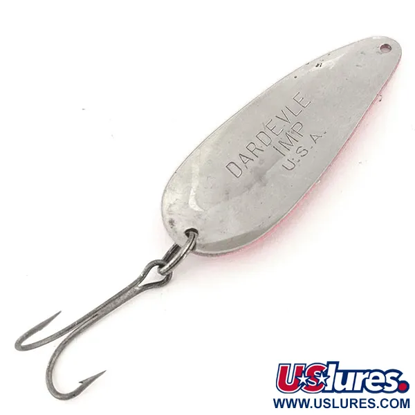 Eppinger Dardevle Imp UV (світиться в ультрафіолеті), неоновий рожевий/нікель, 11 г, блесна коливалка (колебалка) #12823