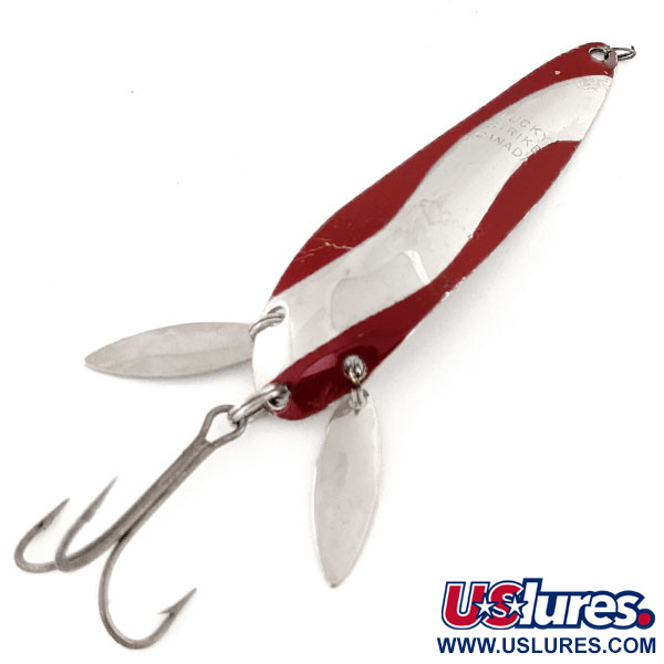 Lucky Strike Luky Strike Canada Attractor Spoon з пелюстками, нікель/червоний, 14 г, блесна коливалка (колебалка) #12840