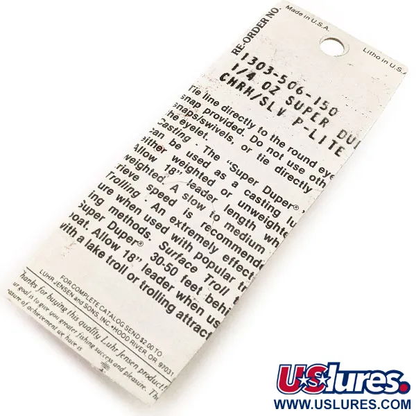 Luhr Jensen Super-Duper 506, нікель/червоний, 7 г, блесна коливалка (колебалка) #12846