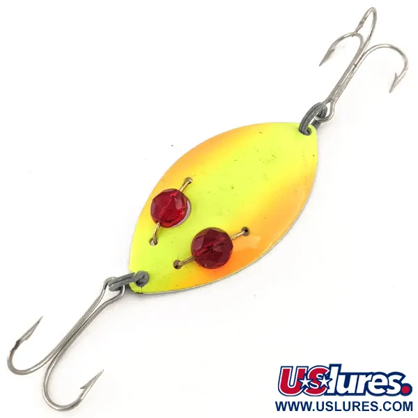 Eppinger Red Eye Junior UV (світиться в ультрафіолеті), жовтий/помаранчевий/білий/червоні очі, 13 г, блесна коливалка (колебалка) #12855