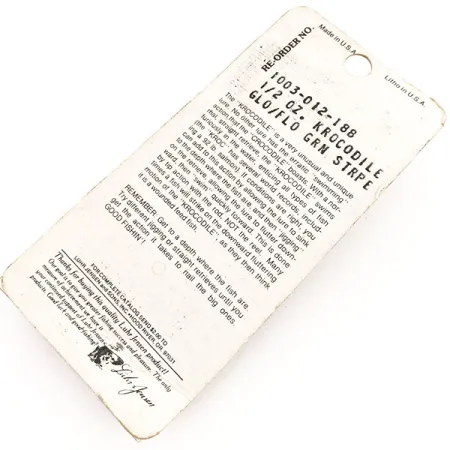 Luhr Jensen Krocodile DIE #4 (світиться в темряві), білий/зелений, 14 г, блесна коливалка (колебалка) #12895