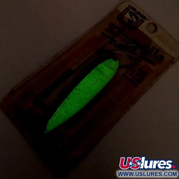 Luhr Jensen Krocodile DIE #4 (світиться в темряві), білий/зелений, 14 г, блесна коливалка (колебалка) #12895