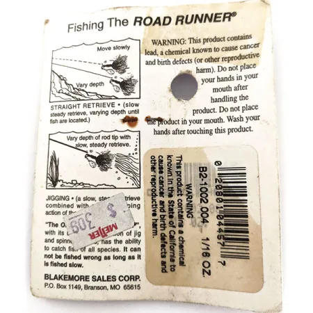 Blakemore Baits Road Runner Original Marabou Jigs, 2 шт., чорний, 3,5 г, блесна коливалка (колебалка) #12896