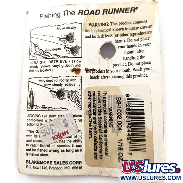 Blakemore Baits Road Runner Original Marabou Jigs, 2 шт., чорний, 3,5 г, блесна коливалка (колебалка) #12896