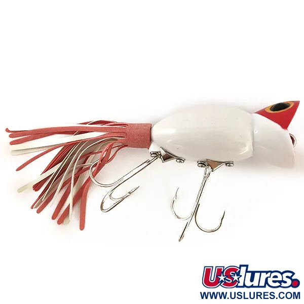 Fred Arbogast Hula Popper, червоний/білий, 14 г, воблер #12926