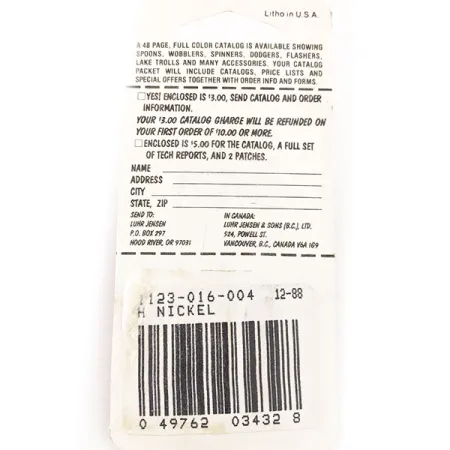 Luhr Jensen Lil' Kroc (Krocodile Stubby), карбований нікель, 4,5 г, блесна коливалка (колебалка) #12964