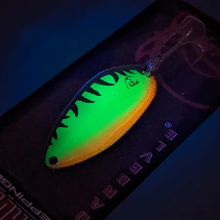 Eppinger ​Dardevle Devle-Dog UV (світиться в ультрафіолеті), Fire Tiger, 14 г, блесна коливалка (колебалка) #17446