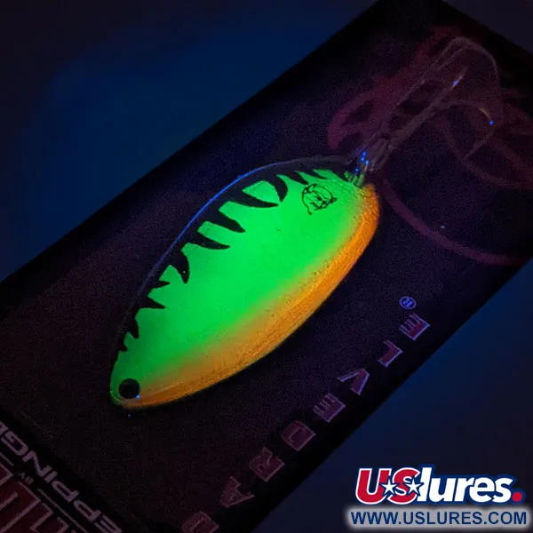 Eppinger ​Dardevle Devle-Dog UV (світиться в ультрафіолеті), Fire Tiger/латунь, 14 г, блесна коливалка (колебалка) #13092