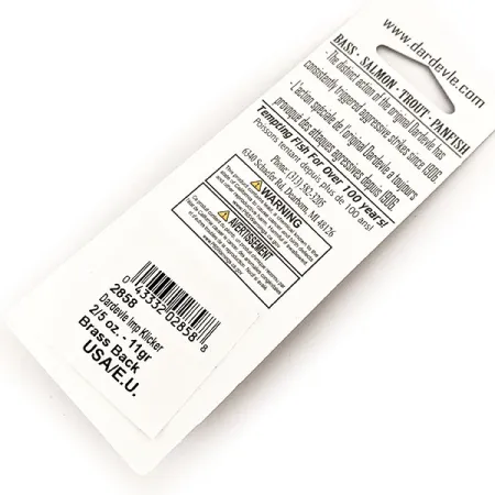 Eppinger Dardevle Imp Klicker UV (світиться в ультрафіолеті), Fire Tiger/латунь, 11 г, блесна коливалка (колебалка) #16693