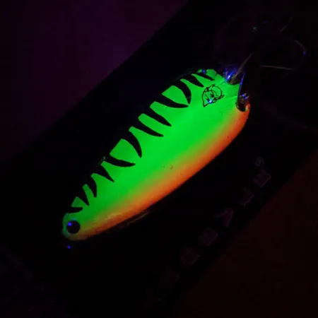 Eppinger Dardevle Imp Klicker UV (світиться в ультрафіолеті), Fire Tiger/латунь, 11 г, блесна коливалка (колебалка) #16693