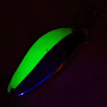 Little Cleo Seneca UV (світиться в ультрафіолеті), нікель/зелений, 7 г, блесна коливалка (колебалка) #13220