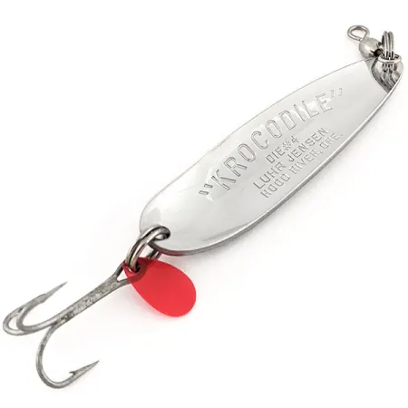 Luhr Jensen Krocodile DIE #4, нікель/червоний, 19 г, блесна коливалка (колебалка) #13234