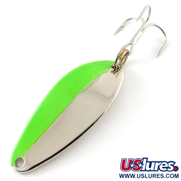 Acme Little Cleo UV (світиться в ультрафіолеті), нікель/зелений, 7 г, блесна коливалка (колебалка) #13244