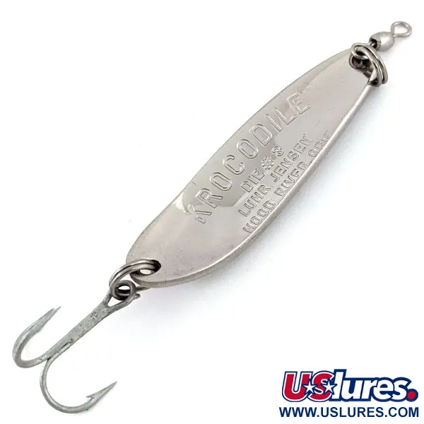 Luhr Jensen Krocodile DIE #3, нікель/червоний, 10 г, блесна коливалка (колебалка) #13340