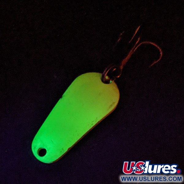 Aeroplane Spinner Aero UV (світиться в ультрафіолеті), неоновий зелений/латунь, 7 г, блесна коливалка (колебалка) #13429