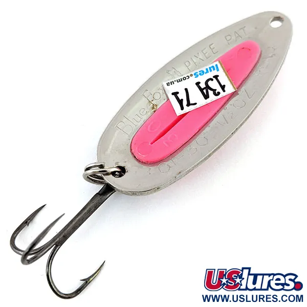  Blue Fox Pixee UV (світиться в ультрафіолеті), рожевий/карбований нікель, 14 г, блесна коливалка (колебалка) #13471