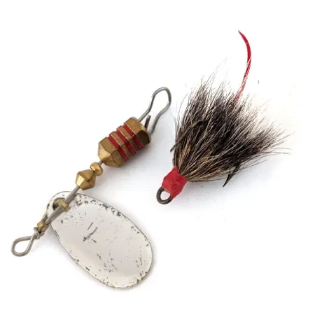 Mepps Comet 1 Dressed (з хвосту білки), нікель/білий, 3,5 г, блешня оберталка (вертушка) #13513