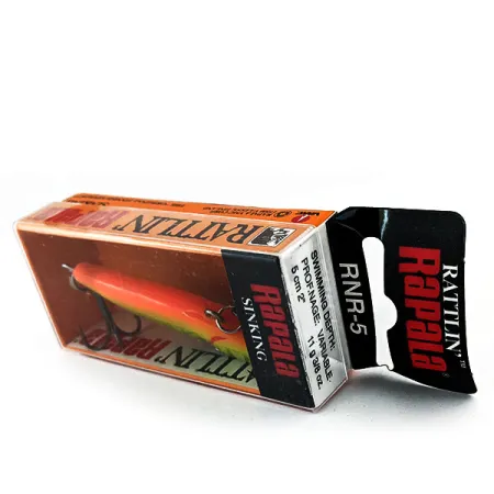 Rapala Rattl'n Rap RNR  05 UV, Fire tiger, 11 г, воблер #20213