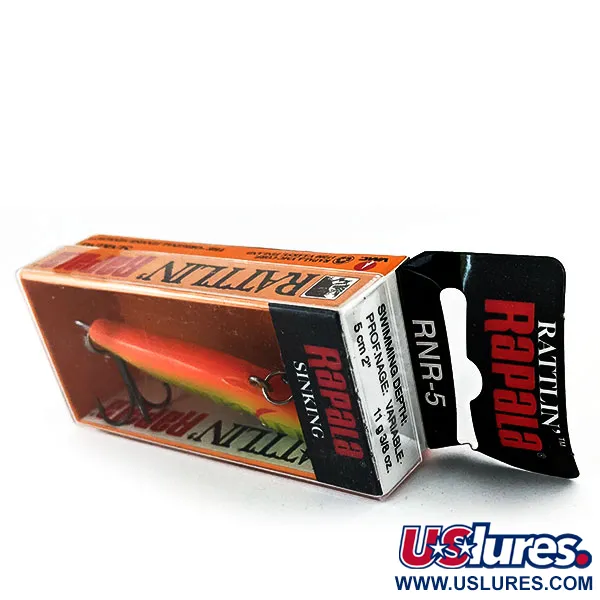  Rapala Rattl'n Rap 05 UV (світиться в ультрафіолеті), Fire Tiger, 11 г, воблер #17140