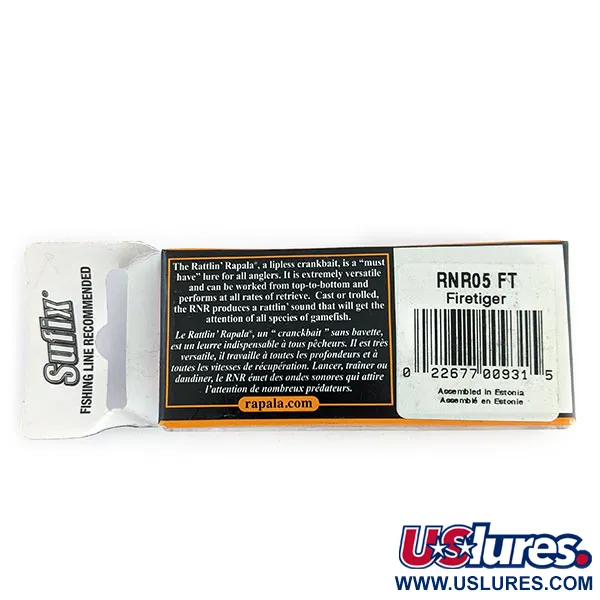  Rapala Rattl'n Rap 05 UV (світиться в ультрафіолеті), Fire Tiger, 11 г, воблер #17026