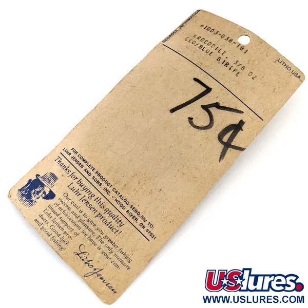 Luhr Jensen Krocodile #3 (світиться в темряві), Синій/білий Glow, 14 г, блесна коливалка (колебалка) #16083