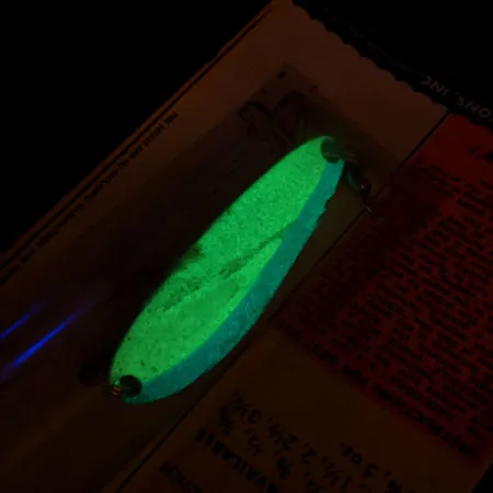 Luhr Jensen Krocodile #3 (світиться в темряві), Синій/білий Glow, 14 г, блесна коливалка (колебалка) #16083