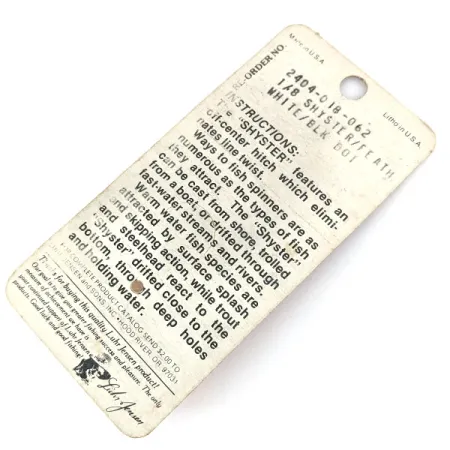 ​Luhr Jensen Shyster, нікель/білий/чорний, 3,5 г, блешня оберталка (вертушка) #13577