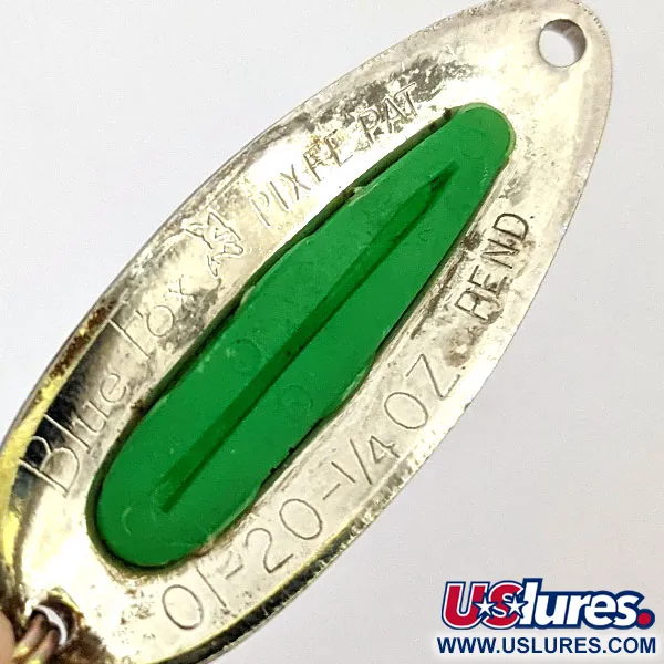 ​Blue Fox Pixee UV (світиться в ультрафіолеті), карбований нікель/зелений, 7 г, блесна коливалка (колебалка) #13675