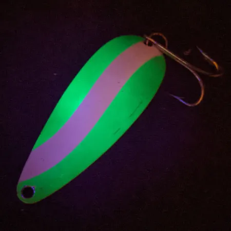 Worth Chippewa Steel Spoon UV (світиться в ультрафіолеті), білий/зелений/нікель, 14 г, блесна коливалка (колебалка) #13754