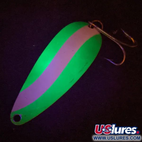 Worth Chippewa Steel Spoon UV (світиться в ультрафіолеті), білий/зелений/нікель, 14 г, блесна коливалка (колебалка) #13754