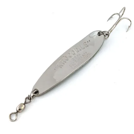 Luhr Jensen Krocodile #4, карбований нікель/зелений, 19 г, блесна коливалка (колебалка) #13769